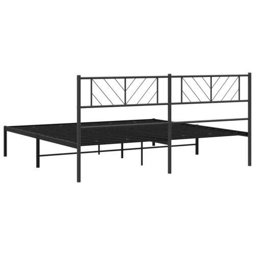 Metalni okvir za krevet s uzglavljem crni 180x200 cm - Crna 180 x 200 cm s uzglavljem Cijena