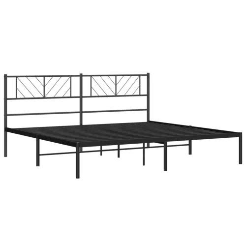 Metalni okvir za krevet s uzglavljem crni 180x200 cm - Crna 180 x 200 cm s uzglavljem Cijena