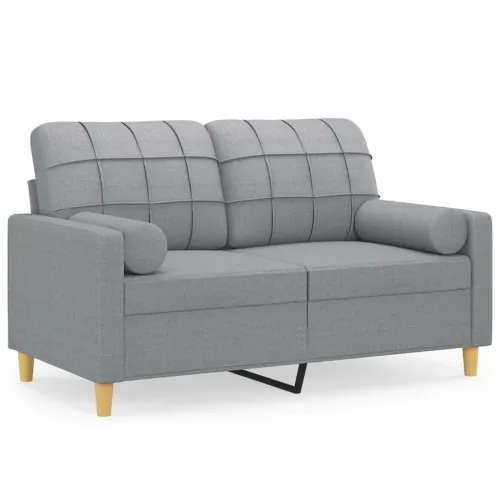 Dvosjed s ukrasnim jastucima svjetlosivi 120 cm od tkanine - Svjetlosiva 120 cm Svjetlosiva 120 cm Cijena