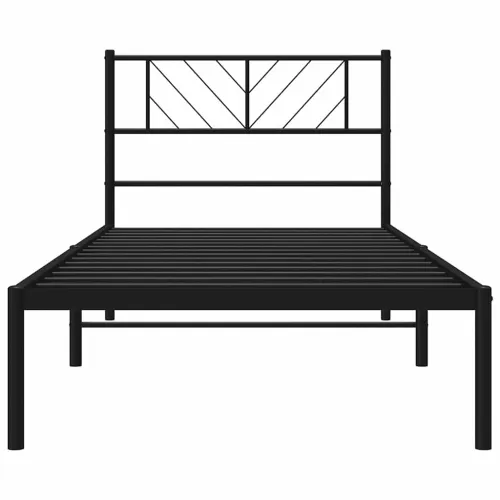 Metalni okvir za krevet s uzglavljem crni 107x203 cm - Crna 107 x 203 cm s uzglavljem Cijena