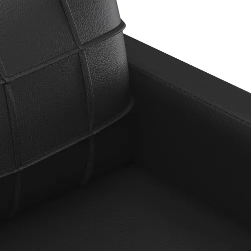 2-dijelni set sofa s jastucima crni od umjetne kože - Crna s jastučićima Cijena