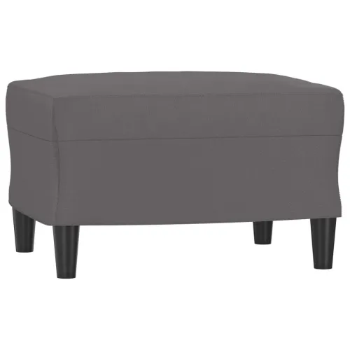 3-dijelni set sofa s jastucima sivi od umjetne kože - Siva s jastucima i tabureom Cijena