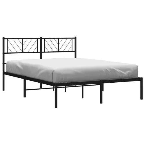 Metalni okvir za krevet s uzglavljem crni 135x190 cm - Crna 135 x 190 cm s uzglavljem Cijena