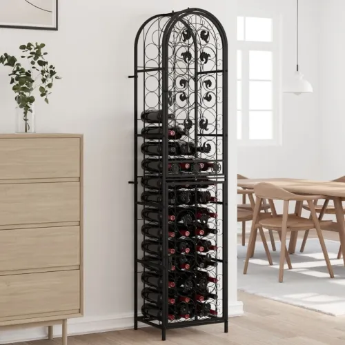 Stalak za vino za 73 boce crni 45 x 36 x 200 cm kovano željezo - 45 x 36 x 200 cm 1 1 1 Cijena