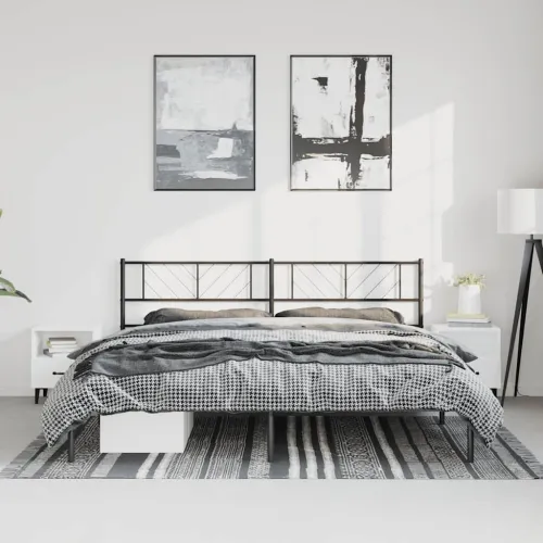 Metalni okvir za krevet s uzglavljem crni 193x203 cm - Crna 193 x 203 cm s uzglavljem Cijena