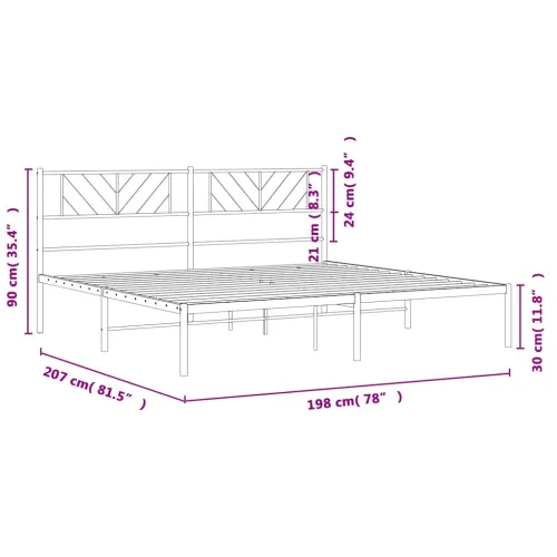 Metalni okvir za krevet s uzglavljem crni 193x203 cm - Crna 193 x 203 cm s uzglavljem Cijena