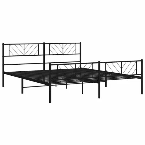 Metalni okvir kreveta uzglavlje i podnožje crni 193x203 cm - Crna 193 x 203 cm s uzglavljem i podnožjem Cijena