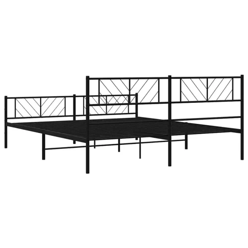 Metalni okvir kreveta uzglavlje i podnožje crni 193x203 cm - Crna 193 x 203 cm s uzglavljem i podnožjem Cijena