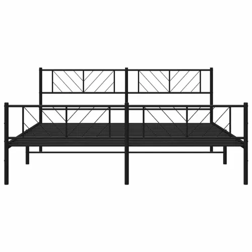 Metalni okvir kreveta uzglavlje i podnožje crni 193x203 cm - Crna 193 x 203 cm s uzglavljem i podnožjem Cijena