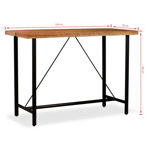 Barski stol od masivnog bagremovog drva 150 x 70 x 107 cm - 150 x 70 x 107 cm Cijena