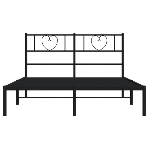 Metalni okvir za krevet s uzglavljem crni 120x200 cm - Crna 120 x 200 cm s uzglavljem Cijena