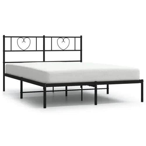 Metalni okvir za krevet s uzglavljem crni 120x200 cm - Crna 120 x 200 cm s uzglavljem Cijena