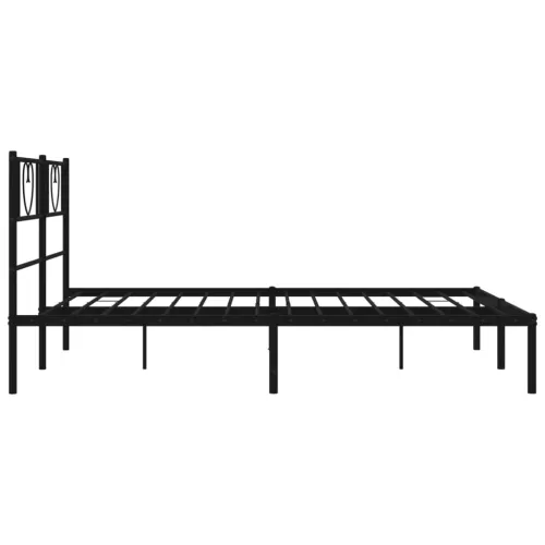 Metalni okvir za krevet s uzglavljem crni 120x200 cm - Crna 120 x 200 cm s uzglavljem Cijena