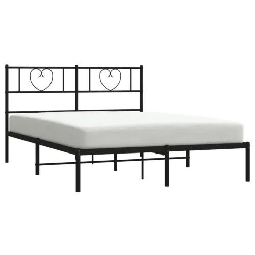 Metalni okvir za krevet s uzglavljem crni 120x200 cm - Crna 120 x 200 cm s uzglavljem Cijena