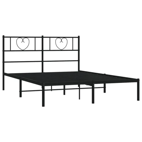 Metalni okvir za krevet s uzglavljem crni 120x200 cm - Crna 120 x 200 cm s uzglavljem Cijena