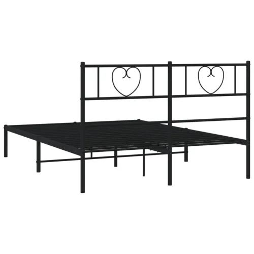 Metalni okvir za krevet s uzglavljem crni 120x200 cm - Crna 120 x 200 cm s uzglavljem Cijena