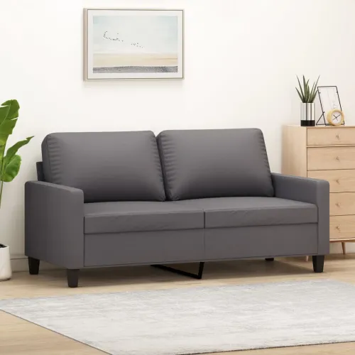 Dvosjed od umjetne kože 140 cm – sivi - Siva 140 cm Cijena