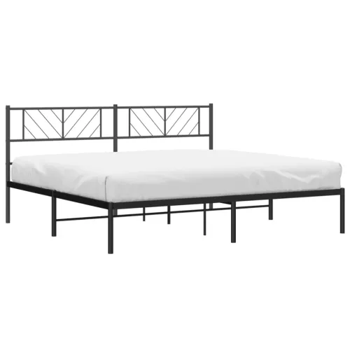 Metalni okvir za krevet s uzglavljem crni 200x200 cm - Crna 200 x 200 cm s uzglavljem Cijena