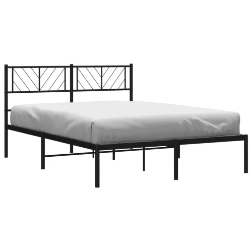 Metalni okvir za krevet s uzglavljem crni 140x200 cm - Crna 140 x 200 cm s uzglavljem Cijena