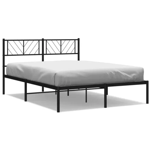 Metalni okvir za krevet s uzglavljem crni 140x200 cm - Crna 140 x 200 cm s uzglavljem Cijena