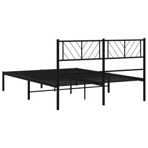 Metalni okvir za krevet s uzglavljem crni 140x200 cm - Crna 140 x 200 cm s uzglavljem Cijena