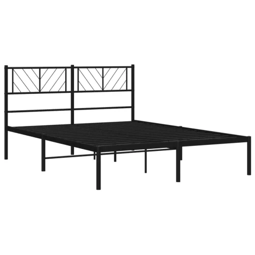 Metalni okvir za krevet s uzglavljem crni 140x200 cm - Crna 140 x 200 cm s uzglavljem Cijena