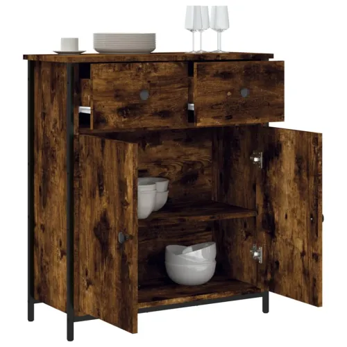 Komoda boja dimljenog hrasta 70 x 30 x 80 cm konstruirano drvo - Dimljeni hrast Cijena