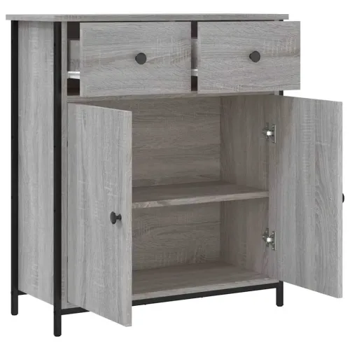 Komoda boja hrasta sonome 70 x 30 x 80 cm od konstruiranog drva - Sivi hrast sonoma Cijena