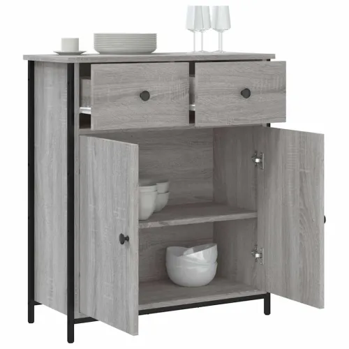 Komoda boja hrasta sonome 70 x 30 x 80 cm od konstruiranog drva - Sivi hrast sonoma Cijena