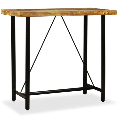 Barski Stol od Masivnog Obnovljenog Drva 120x60x107 cm - Smeđa 120 x 60 x 107 cm Cijena