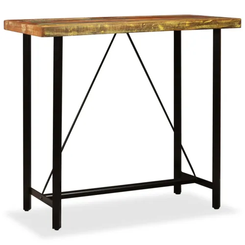 Barski Stol od Masivnog Obnovljenog Drva 120x60x107 cm - Smeđa 120 x 60 x 107 cm Cijena