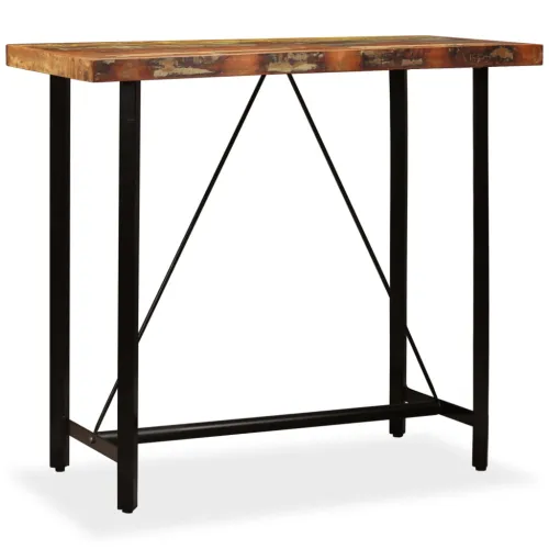 Barski Stol od Masivnog Obnovljenog Drva 120x60x107 cm - Smeđa 120 x 60 x 107 cm Cijena