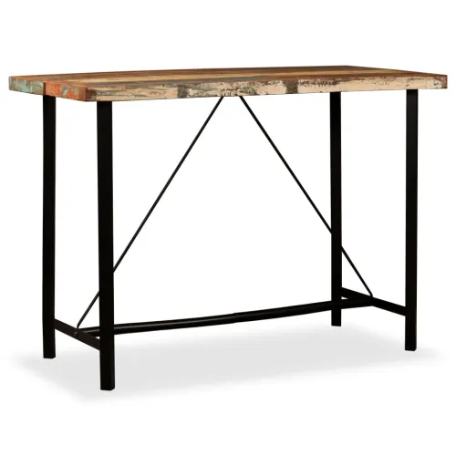 Barski stol od masivnog obnovljenog drva 150x70x107 cm - Smeđa 150 x 70 x 107 cm Cijena