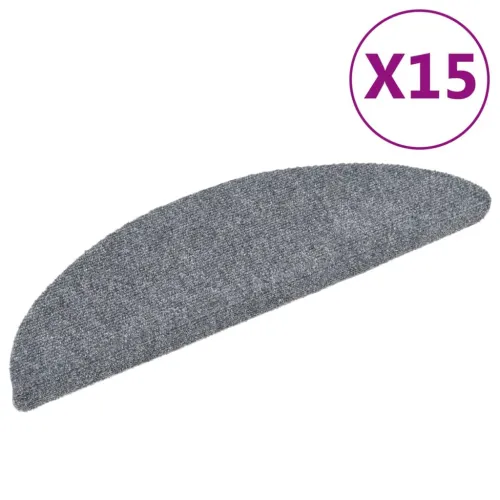 Prostirke za stepenice, samoljepljive, 15 kom, 56x17x3 cm, svijetlo sive, poluokrugle - Svjetlosiva 56 x 17 x 3 cm 15 Cijena