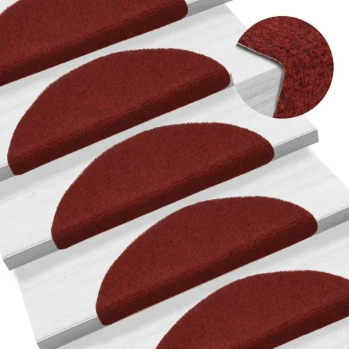 Prostirke za stepenice, samoljepljive, 15 kom, 56x17x3 cm, bordo crvene, poluokrugle - Bordo crvena 56 x 17 x 3 cm 15 Cijena