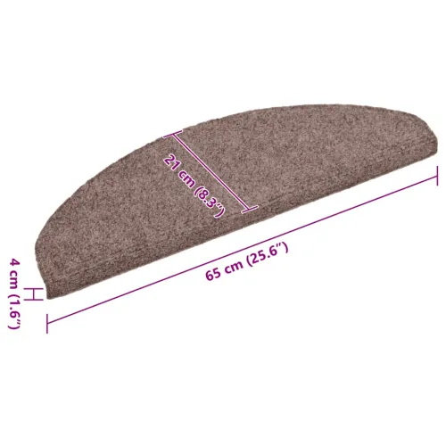 Prostirke za stepenice, samoljepljive, 15 kom, 65x21x4 cm, svijetlosmeđe, poluokrugle, velike - Svjetlosmeđa 65 x 21 x 4 cm 15 Cijena