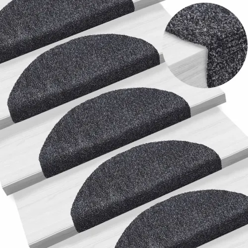 Prostirke za stepenice, samoljepljive, 15 kom, 65x21x4 cm, tamno sive, poluokrugle, velike - Tamno siva 65 x 21 x 4 cm 15 Cijena