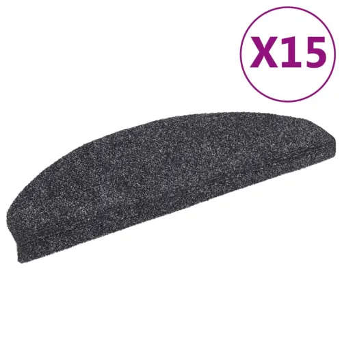 Prostirke za stepenice, samoljepljive, 15 kom, 65x21x4 cm, tamno sive, poluokrugle, velike - Tamno siva 65 x 21 x 4 cm 15 Cijena