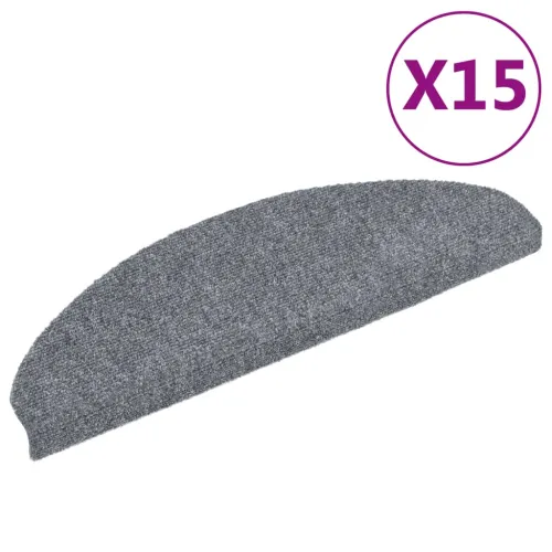 Prostirke za stepenice, samoljepljive, 15 kom, 65x21x4 cm, svijetlo sive, poluokrugle, velike - Svjetlosiva 65 x 21 x 4 cm 15 Cijena