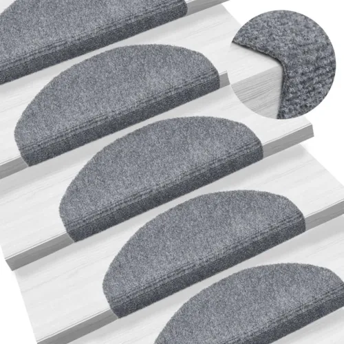 Prostirke za stepenice, samoljepljive, 15 kom, 65x21x4 cm, svijetlo sive, poluokrugle, velike - Svjetlosiva 65 x 21 x 4 cm 15 Cijena