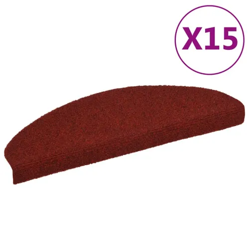 Prostirke za stepenice, samoljepljive, 15 kom, 65x21x4 cm, bordo crvene, poluokrugle, velike - Bordo crvena 65 x 21 x 4 cm 15 Cijena