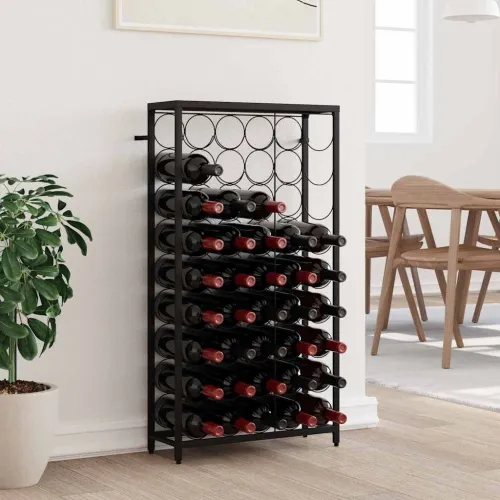 Stalak za vino za 45 boca crni 54 x 18 x 100 cm kovano željezo - 54 x 18 x 100 cm 1 1 1 Cijena