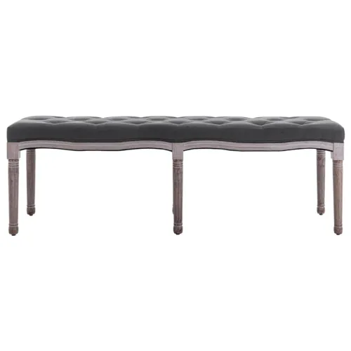Klupa od tkanine i masivnog drva 150 x 40 x 48 cm tamnosiva - Tamno siva Cijena