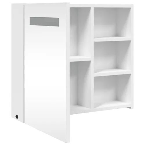 Kupaonski ormarić s ogledalom i LED svjetlom bijeli 60x13x52 cm - Bijela 60 x 13 x 52 cm Cijena