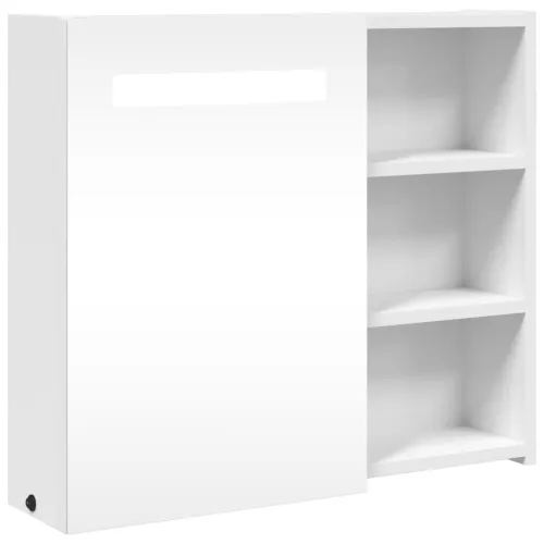 Kupaonski ormarić s ogledalom i LED svjetlom bijeli 60x13x52 cm - Bijela 60 x 13 x 52 cm Cijena