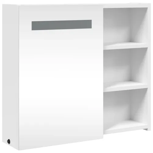 Kupaonski ormarić s ogledalom i LED svjetlom bijeli 60x13x52 cm - Bijela 60 x 13 x 52 cm Cijena