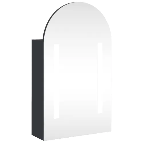 Kupaonski ormarić s ogledalom LED lučni sivi 42 x 13 x 70 cm - Siva Cijena
