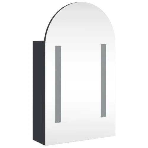 Kupaonski ormarić s ogledalom LED lučni sivi 42 x 13 x 70 cm - Siva Cijena