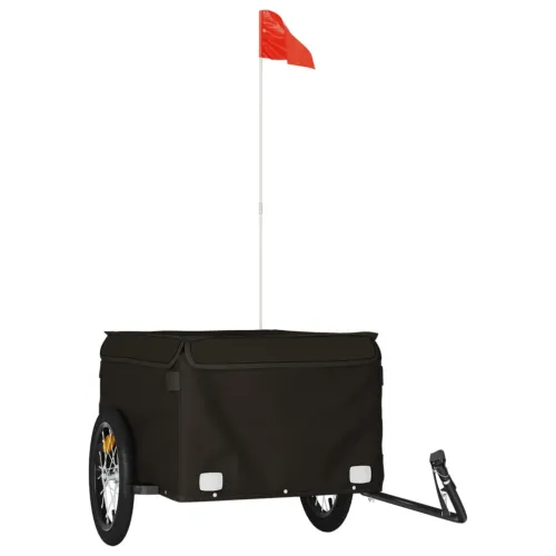 Prikolica za bicikl crna 45 kg željezna - Crna 124 x 62.5 x 52 cm Cijena
