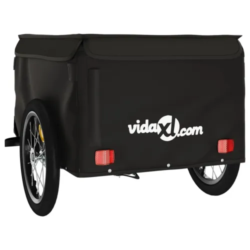Prikolica za bicikl crna 45 kg željezna - Crna 124 x 62.5 x 52 cm Cijena